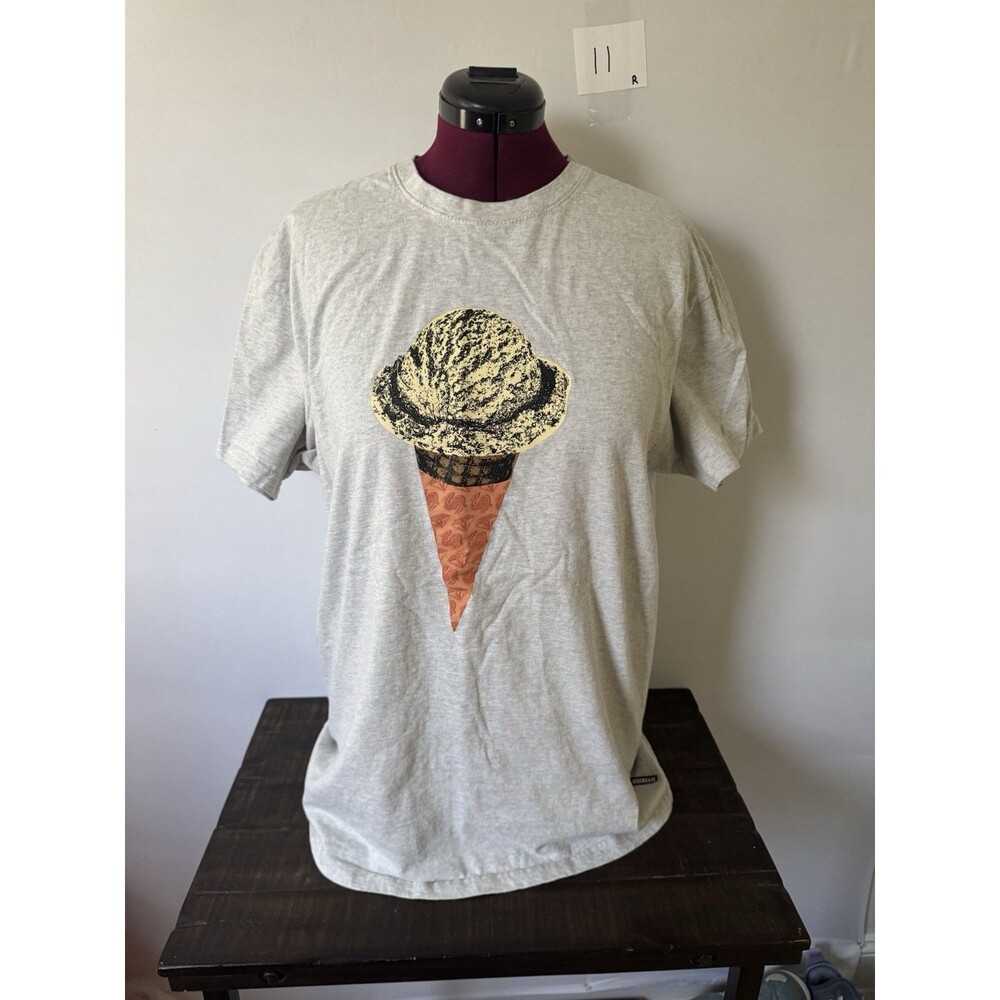 ICECREAM Ice Cream Cone Graphic T-Shirt Gray Short Sleeve 2XL Billionaire Boys